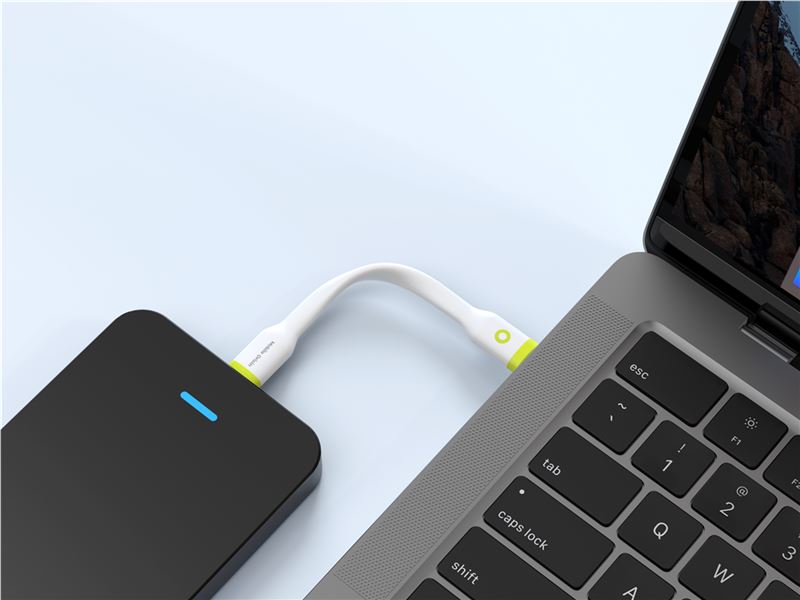 Cablu pentru incarcare si transfer de date Mobile Origin Compact, 2x USB-C, 60W, 10 cm, Alb (iPhone 17 Pro Max, COMC-USBC-WHT) by www.silkase.ro
